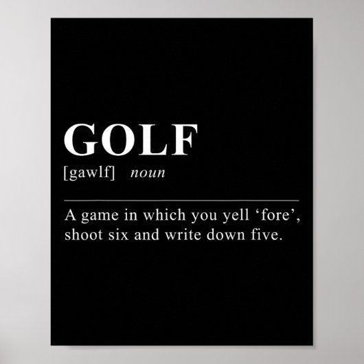 Poster Définition de golf amusante (Devant)