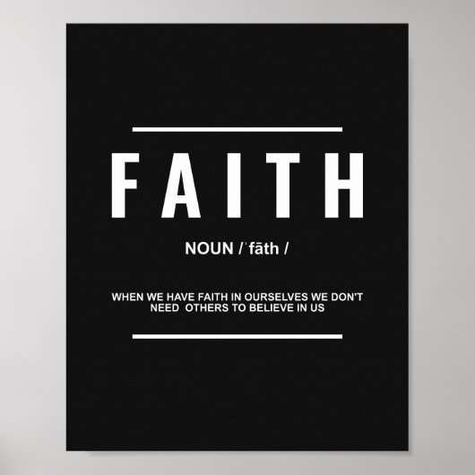 Poster Définition de la foi | Devis inspirant (Devant)