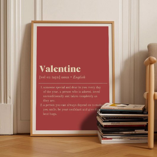 Poster Définition de la Saint-Valentin imprimable Roma de
