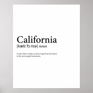 Poster Définition de l'affiche californienne