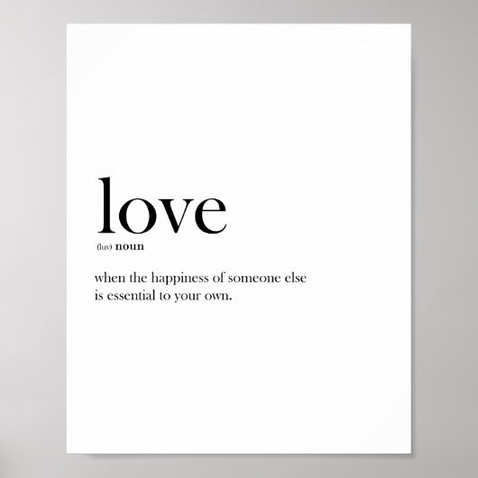 Poster Définition de l'amour en typographie scandi modern (Devant)