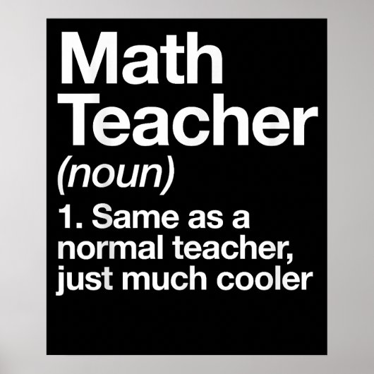 Poster Définition De L'Enseignant En Mathématiques Retour (Devant)