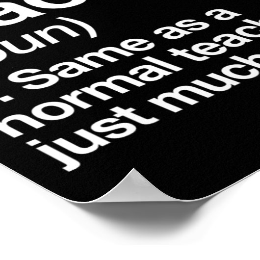 Poster Définition De L'Enseignant S'Amuser Retour À L'Éco (Coin)