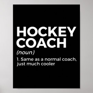 Poster Définition de l'entraîneur de hockey amusant