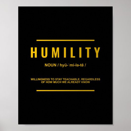 Poster Définition de l'humilité | Devis inspirant (Devant)