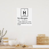 Poster Définition de l'hydrogène (Cuisine)