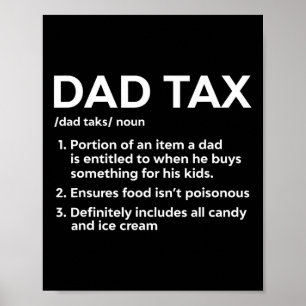 Poster Définition de l'impôt Cadeaux pour papa Drôle papa