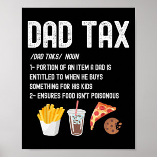 Poster Définition de l'impôt Drôle Fête des pères papa Hu