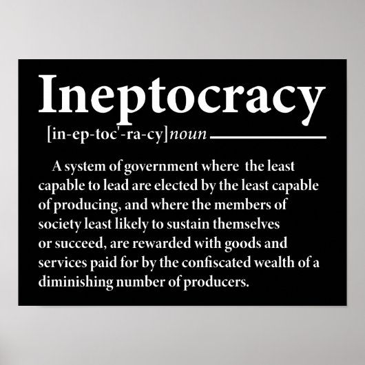 Poster Définition de l'ineptocratie amusante (Devant)
