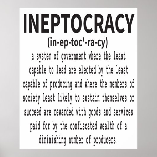 Poster Définition de l'ineptocratie - Drôle politique de  (Devant)