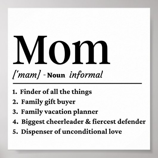 Poster Définition de maman (Devant)