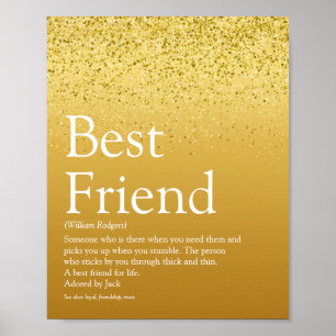 Poster Définition de meilleure amie Pure Gold Paillettes