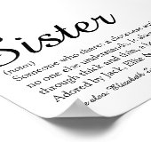 Poster Définition de Meilleure Sœur au Monde Écriture Chi (Coin)