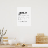 Poster Définition de mère Citation drôle de maman (Cuisine)