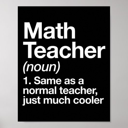 Poster Définition de professeur de mathématiques drôle By (Devant)