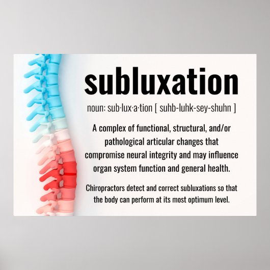 Poster Définition de subbluxation Chiropratique (Devant)