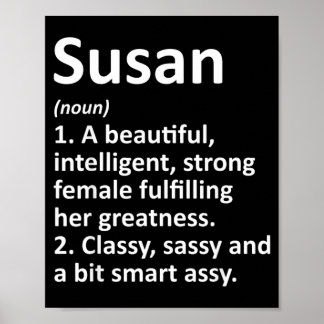 Poster Définition de Susan Nom Personnalisé Noël Drôle
