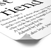 Poster Définition de votre meilleur ami typographie moder (Coin)