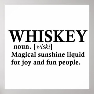 Poster Définition de whiskey citations drôles sur l'alcoo