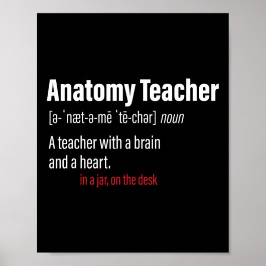 Poster Définition d'enseignant d'anatomie Enseignants de (Devant)