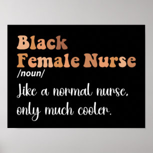 Poster Définition d'infirmière noire féminine drôle Amate