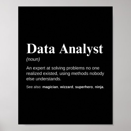Poster Définition drôle d'analystes de données (Devant)