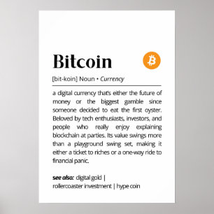 Poster Définition drôle de Bitcoin