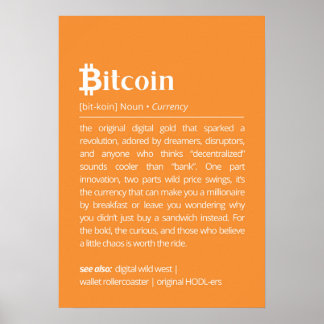 Poster Définition drôle de Bitcoin