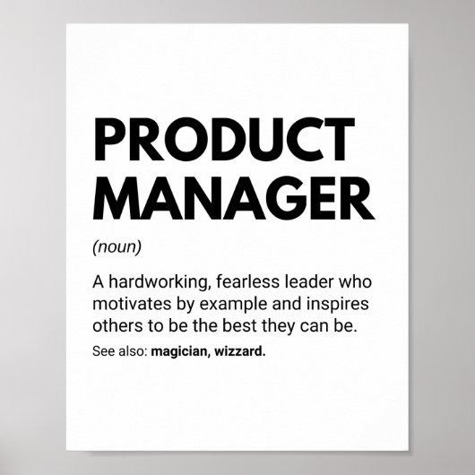 Poster Définition drôle de patron de gestionnaire de prod (Devant)