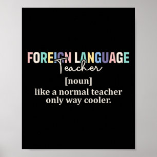 Poster Définition drôle de professeur de langue étrangère