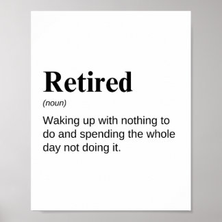 Poster Définition drôle de retraite