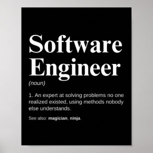 Poster Définition drôle d'ingénierie d'ingénieur logiciel