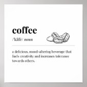 Poster Définition du café une boisson qui modifie l'humeu (Devant)
