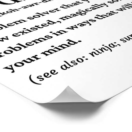 Poster Définition du coordinateur de chaos drôle (Coin)