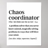 Poster Définition du coordinateur de chaos drôle (Devant)