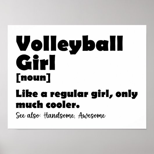 Poster Définition du dictionnaire amusant de volleyball (Devant)