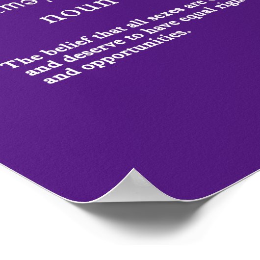 Poster définition du féminisme vertical pourpre (Coin)