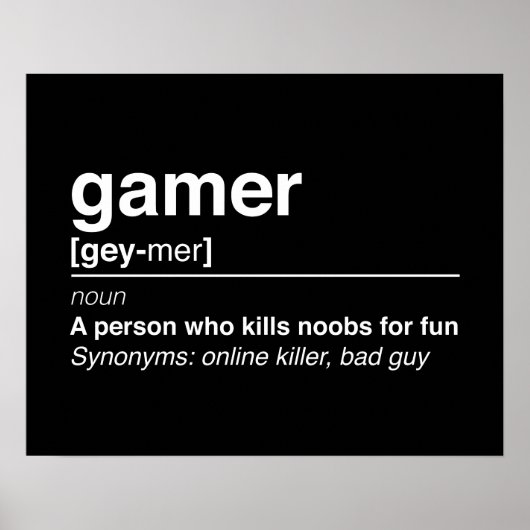 Poster Définition du gamer (Devant)
