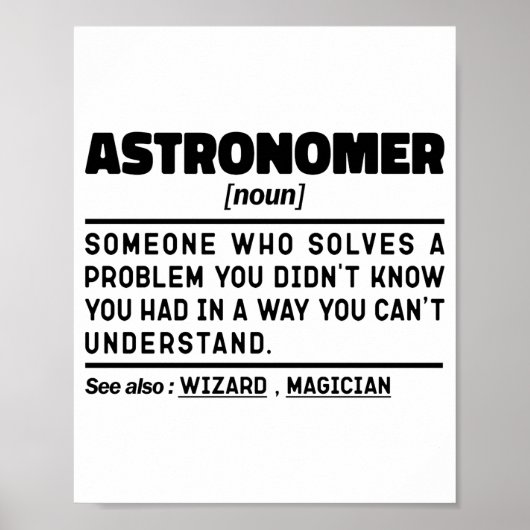 Poster Définition du nom d'astronome Citations drôles de (Devant)