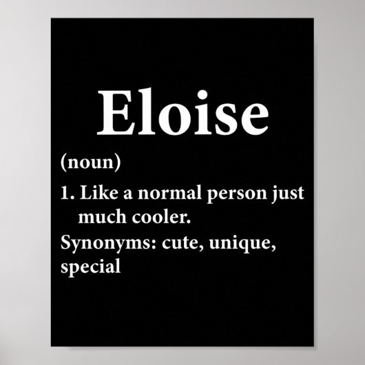 Poster Définition du nom Eloise (Devant)