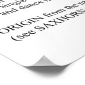 Poster Définition du saxophone (Coin)