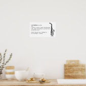 Poster Définition du saxophone (Cuisine)