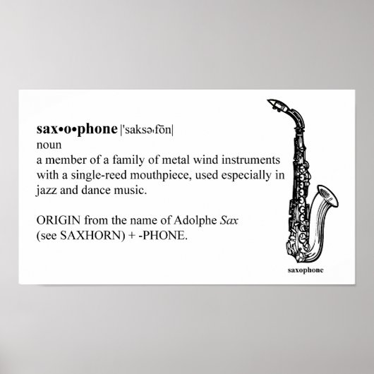 Poster Définition du saxophone (Devant)
