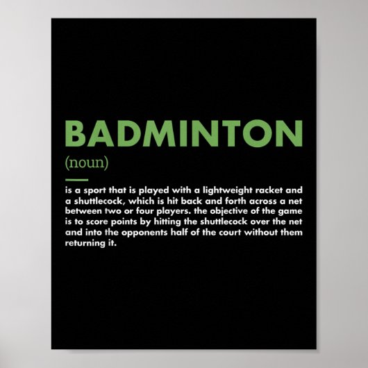 Poster Définition du sport Badminton (Devant)