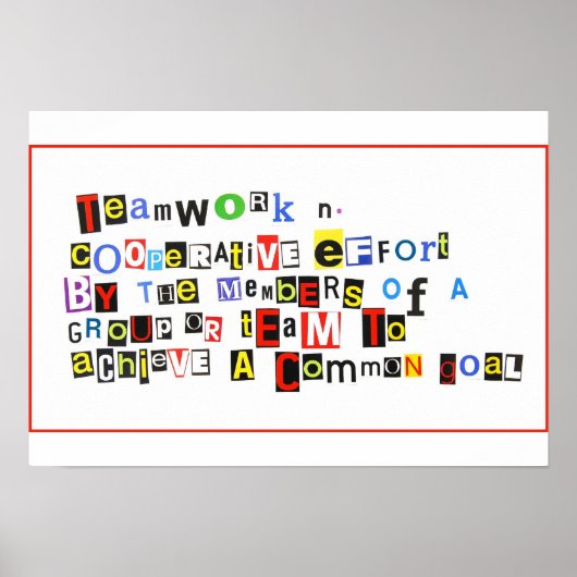 Poster Définition du travail d'équipe (Devant)