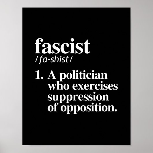 Poster Définition fasciste - Un politicien qui nous exerc (Devant)