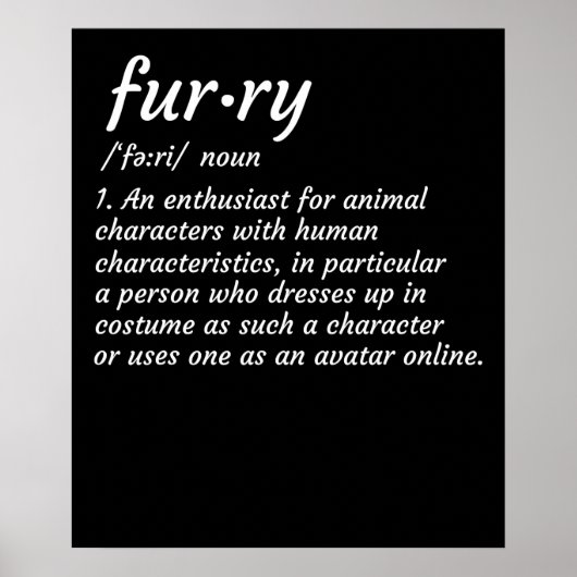 Poster Définition Furry Fandom Furries Conception Cosplay (Devant)