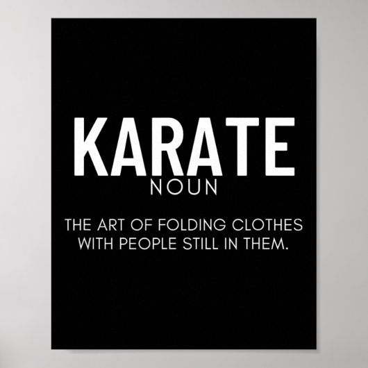 Poster Définition Karaté Drôle Karateka (Devant)