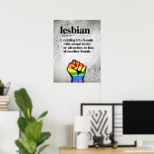 Poster Définition lesbienne - Termes LGBTQ définis - (Bureau à domicile)
