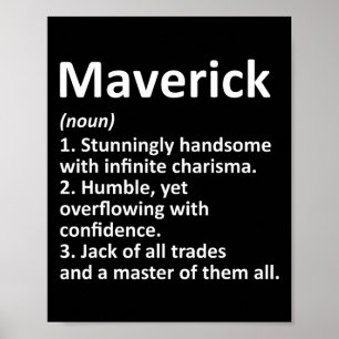 Poster Définition Maverick Nom Personnalisé Drôle Naissan